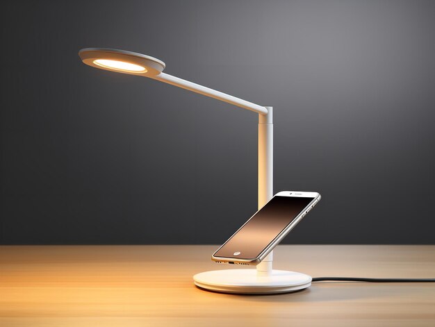 Photo lampe de bureau led éclairage moderne isolé sur fond blanc généré par l'intelligence artificielle