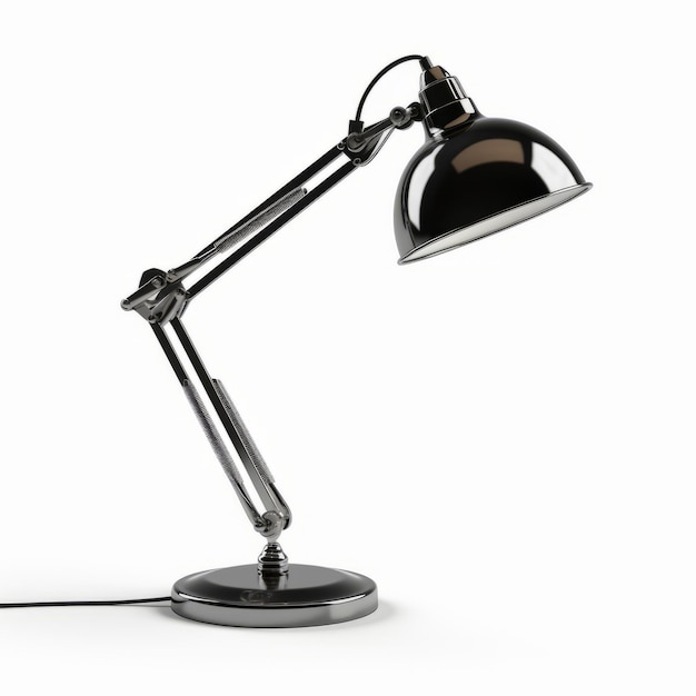 Lampe de bureau noire élégante avec éclairage moderne à ombre de chrome