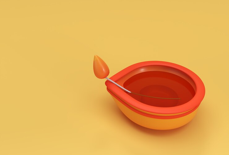 Photo lampe à huile - diya, festival de diwali, illustration de rendu 3d.
