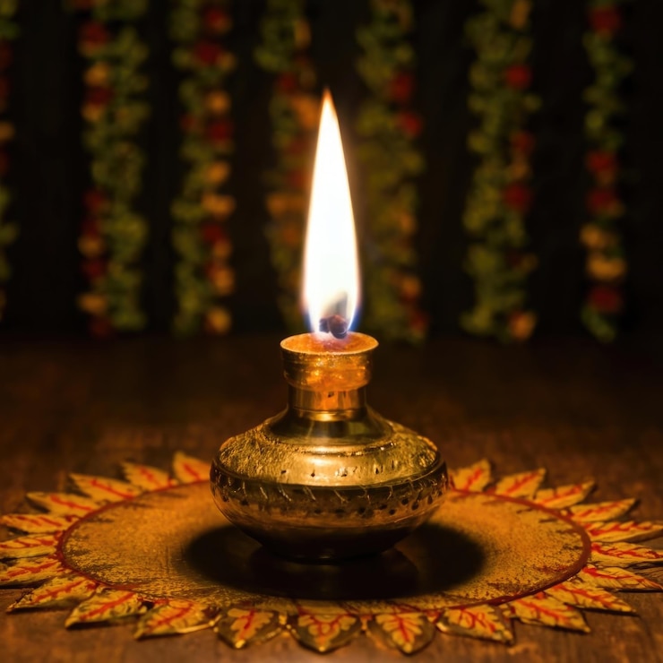 Photo lampe à huile indienne diwali