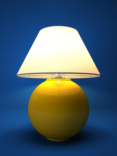 Lampe isolée sur fond bleu