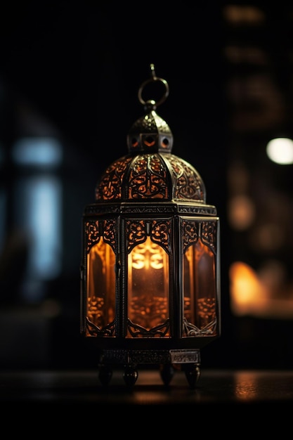 Photo une lampe avec la lumière allumée