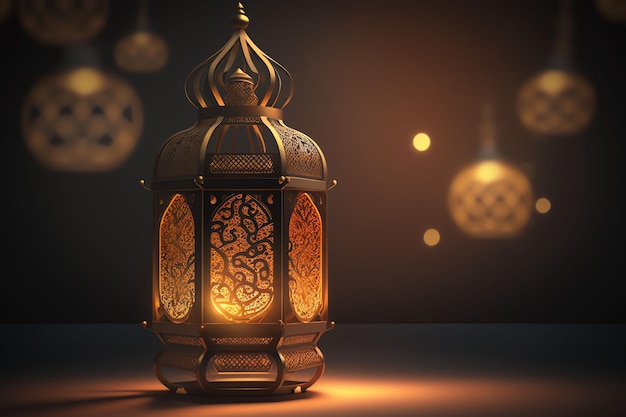 Une lampe avec les mots ramadan dessus