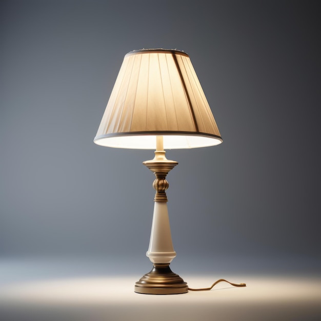 Lampe néoclassique avec une qualité lumineuse sur fond gris