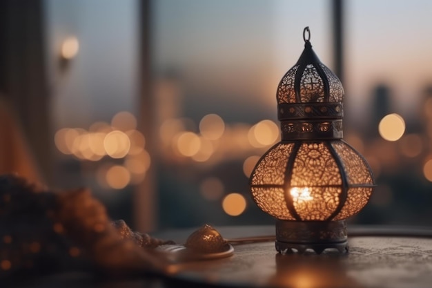 Une lampe avec le nom eid dessus