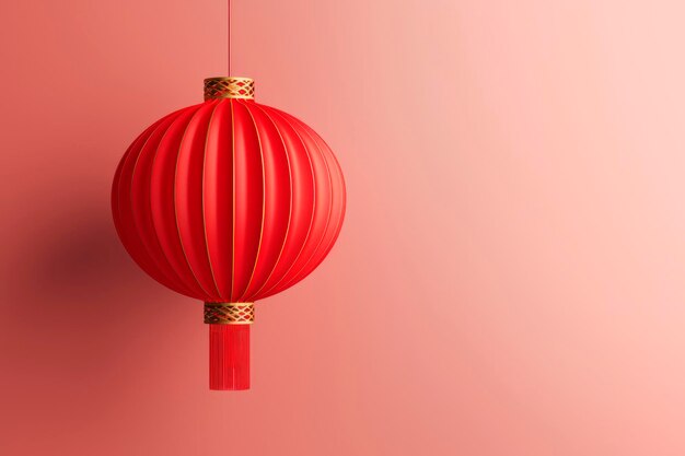 Une lampe de poche chinoise rouge sur un fond clair