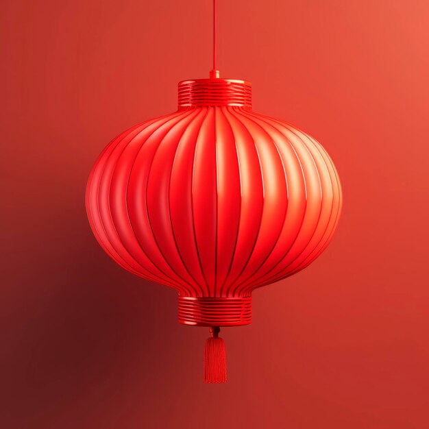 Une lampe de poche chinoise rouge sur un fond clair