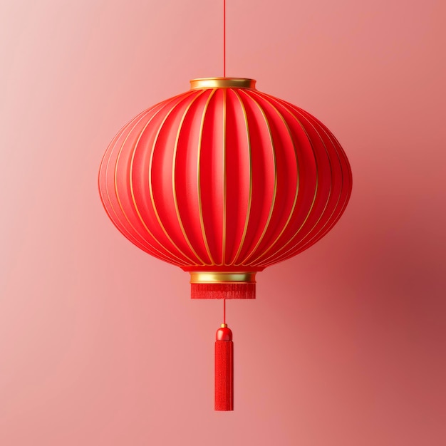 Une lampe de poche chinoise rouge sur un fond clair