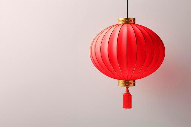 Une lampe de poche chinoise rouge sur un fond clair