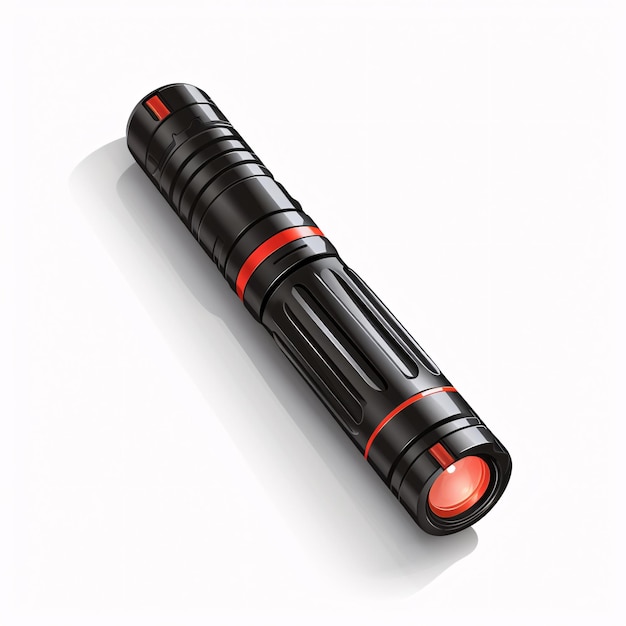 une lampe de poche noire et rouge