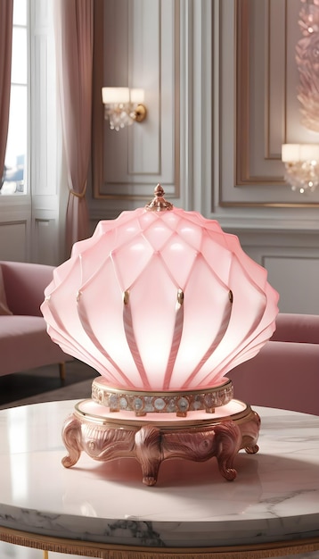 lampe de table en céramique rose classique