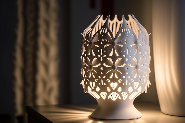 Lampe sur table de chevet la nuit prototype par technologie d'impression 3D