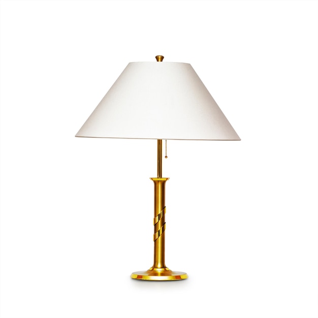 Lampe de table classique isolée sur fond blanc Objet avec un tracé de détourage