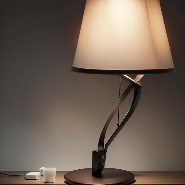 une lampe de table élégante dans un fond sombre