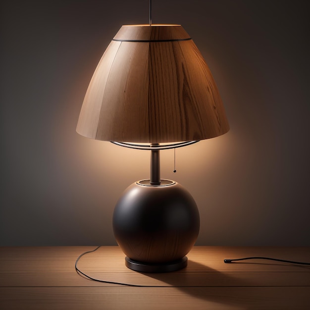 une lampe de table élégante dans un fond sombre
