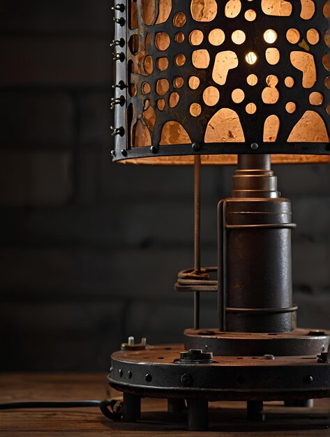 Photo lampe de table industrielle chic