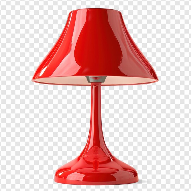 Photo lampe de table rouge sur fond de transparence psd