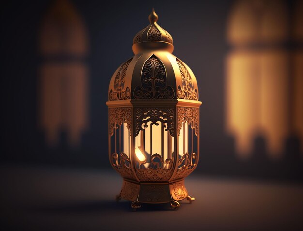 Une lampe avec le texte arabe dessus