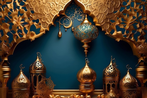 Des lampes arabes décoratives Ramadan Kareem Arrière-plan