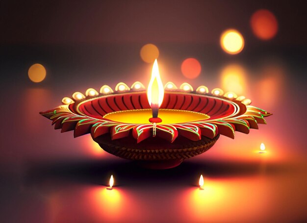 Lampes Diwali rouges