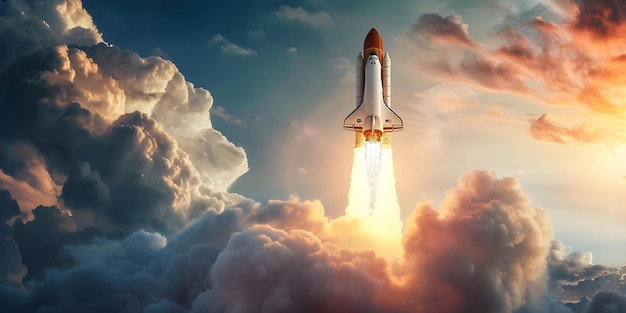 Le lancement d'une fusée dans l'espace est un symbole de succès commercial et d'innovation.