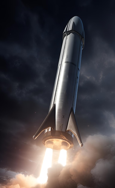 Lancement de fusée spatiale moderne pour l'exploration spatiale