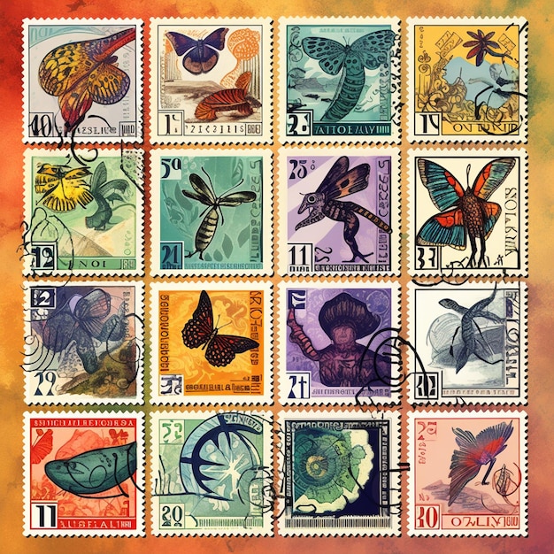 Le langage des lettres Une collection de timbres de collection