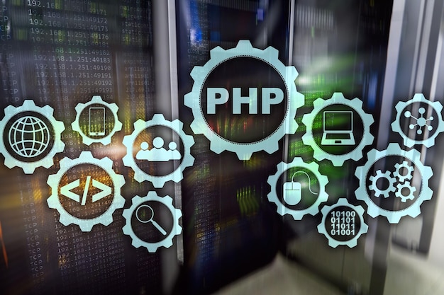Langage de programmation PHP Développer des technologies de programmation et de codageConcept de cyberespace