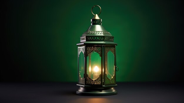 Lanterne bleue du Ramadan Ornement islamique Blurry Bokeh Arrière-plan