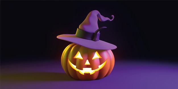 Une lanterne en citrouille d'Halloween 3D