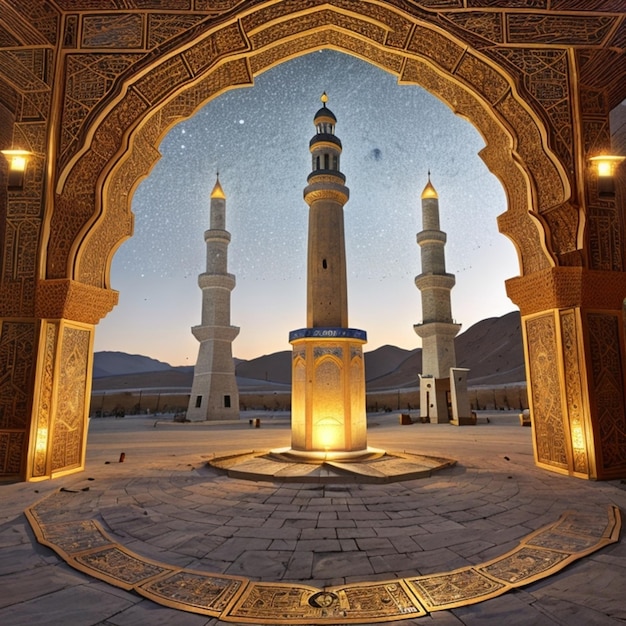 lanterne islamique arabe ornementale festival pour les musulmans ai généré