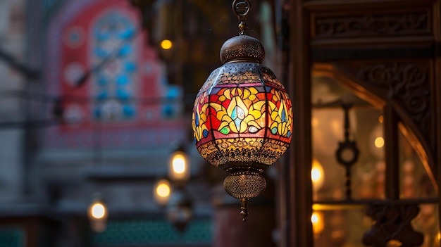 Photo lanterne islamique du ramadan à la mecque