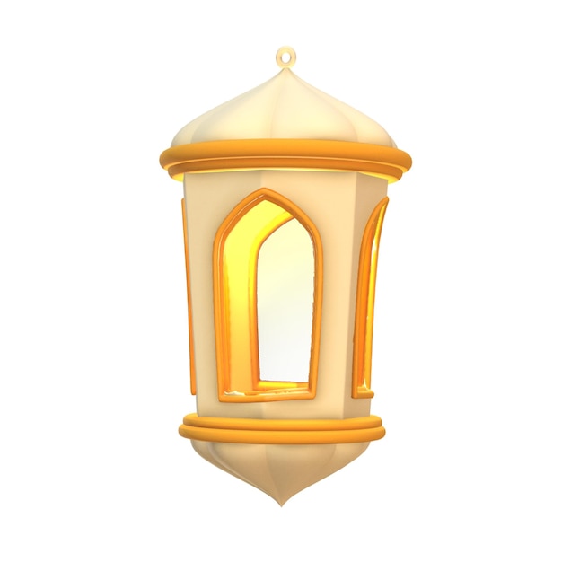 Lanterne islamique isolée 3D élément décoratif islamique