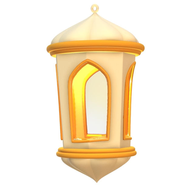Lanterne islamique isolée 3D élément décoratif islamique