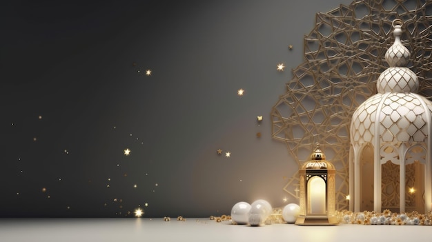 lanterne islamique de luxe célébration du ramadan kareem arrière-plan