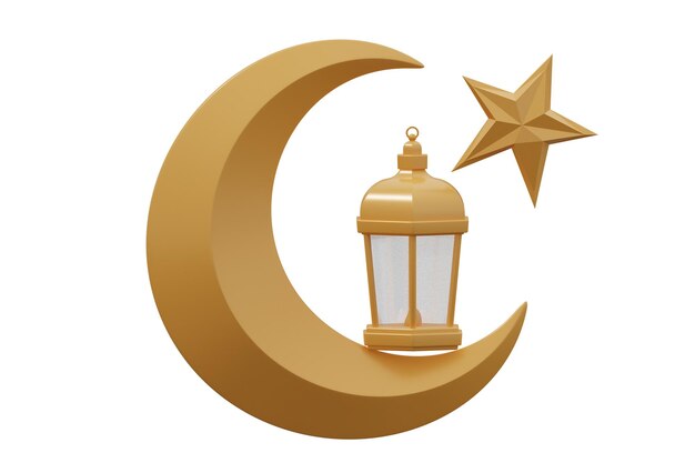 Photo lanterne islamique ramadhan 3d icône isolé bacground blanc rendu 3d