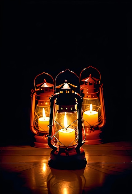 Photo une lanterne avec les lumières allumées avec les mots 