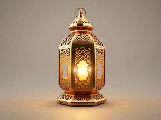 Lanterne lumineuse d'or arabe vintage