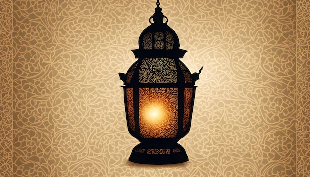 lanterne avec un motif floral sur un fond doré illustration d'art vectoriel