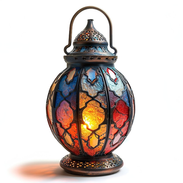 Lanterne de Ramadan isolée lampe de décoration arabe sur fond blanc