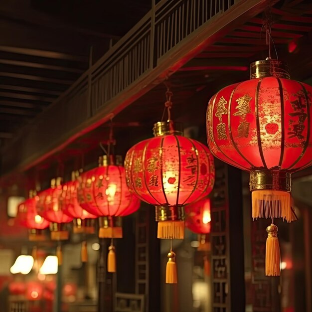 Lanternes chinoises illuminées pour une célébration festive de la tradition