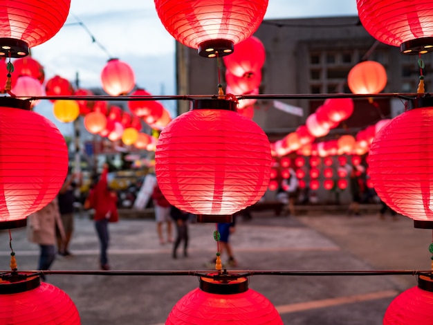 Lanternes chinoises pendant le festival du nouvel an.