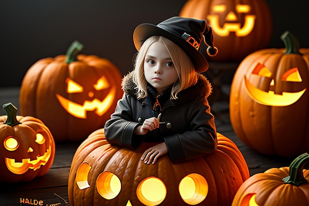 Les lanternes de citrouille sont des accessoires de costume pour les activités d'Halloween Happy Halloween Background Wallpaper
