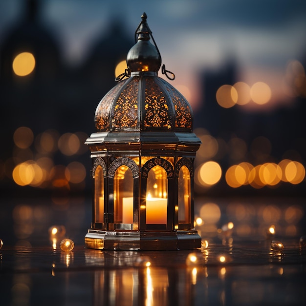 Lanternes décoratives suspendues ramadan kareem joyeux festival de l'eid lampe d'arrière-plan