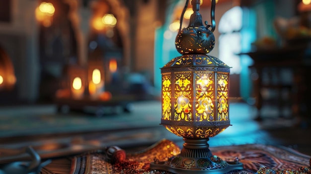 lanternes islamiques colorées génératives ai