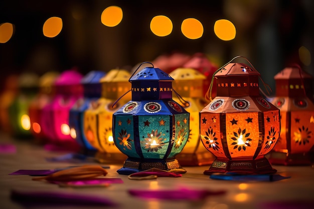 Lanternes et lampes en papier Diwali