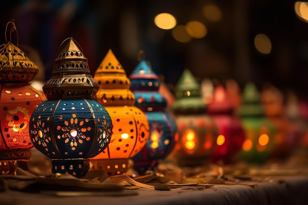 Lanternes et lampes en papier Diwali