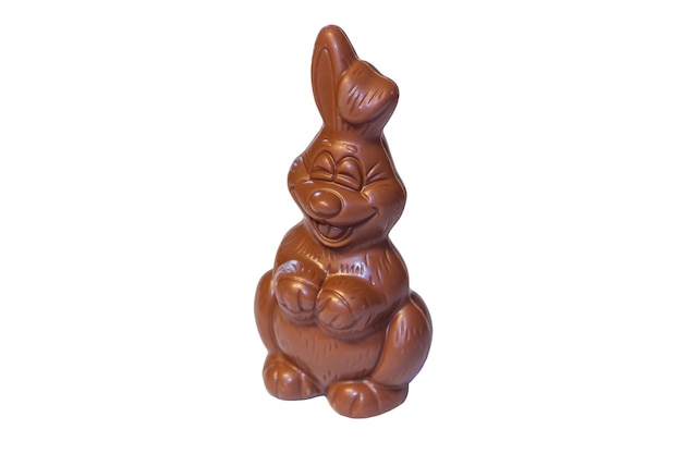 Le lapin au chocolat de Pâques isolé sur un fond blanc