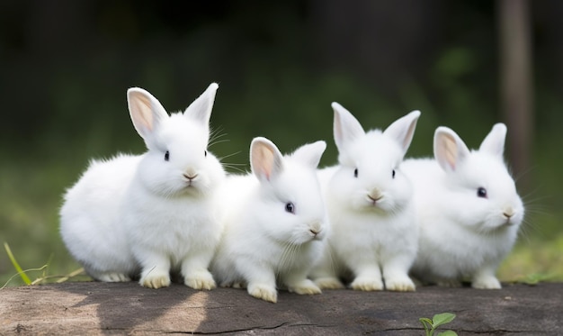 Photo le lapin blanc est mignon.