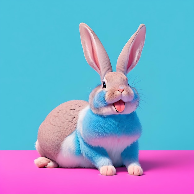 lapin coloré ai généré